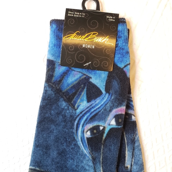 Laurel Burch Indigo Horses Knee high Socks - Picture 8 of 8